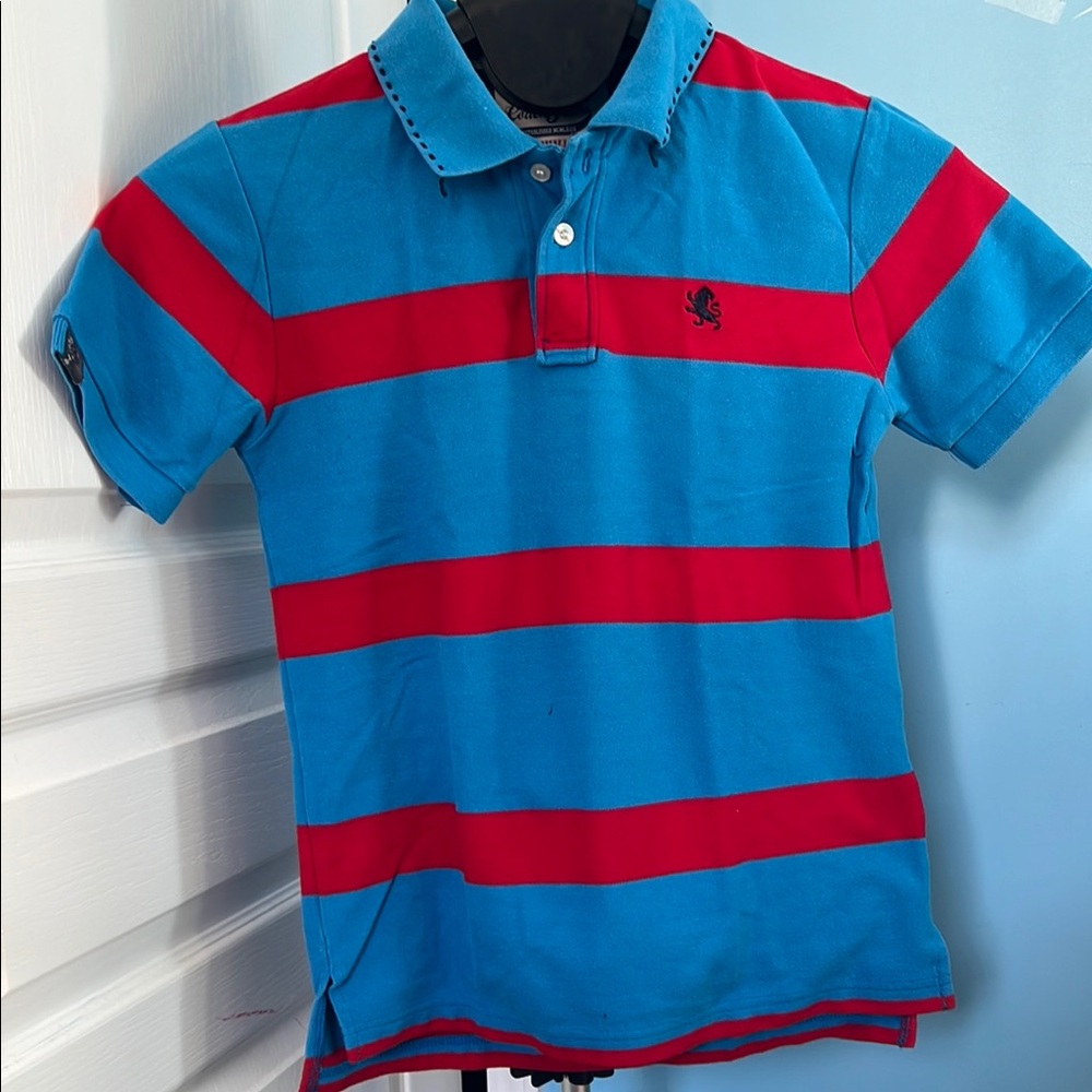 Stripe red and blue collar